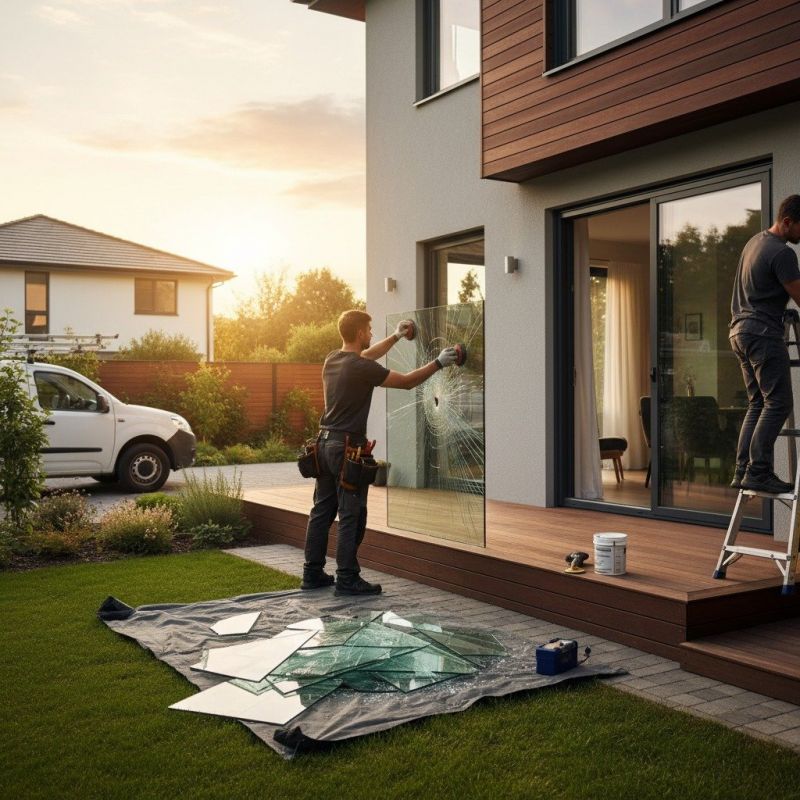 Broken Window Glass Repair detail